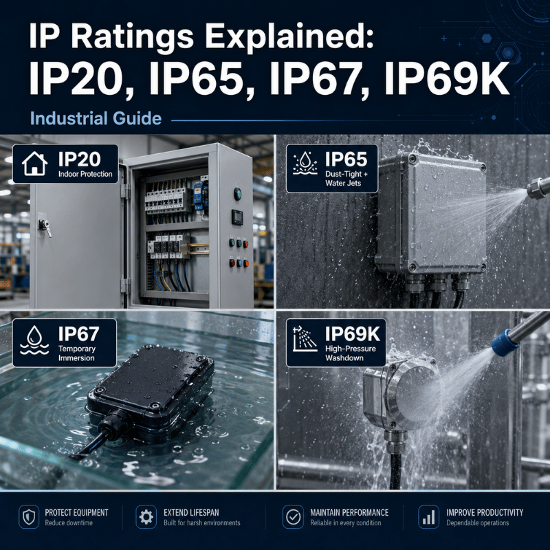 IP Ratings Explained: IP20, IP65, IP67, IP69K — Industrial Guide ...