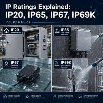 IP Ratings Explained: IP20, IP65, IP67, IP69K — Industrial Guide