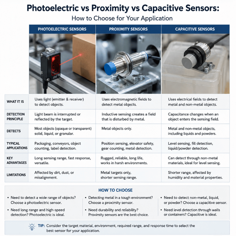 Photoelectric vs Proximity vs Capacitive Sensors: How to Choose for Yo ...