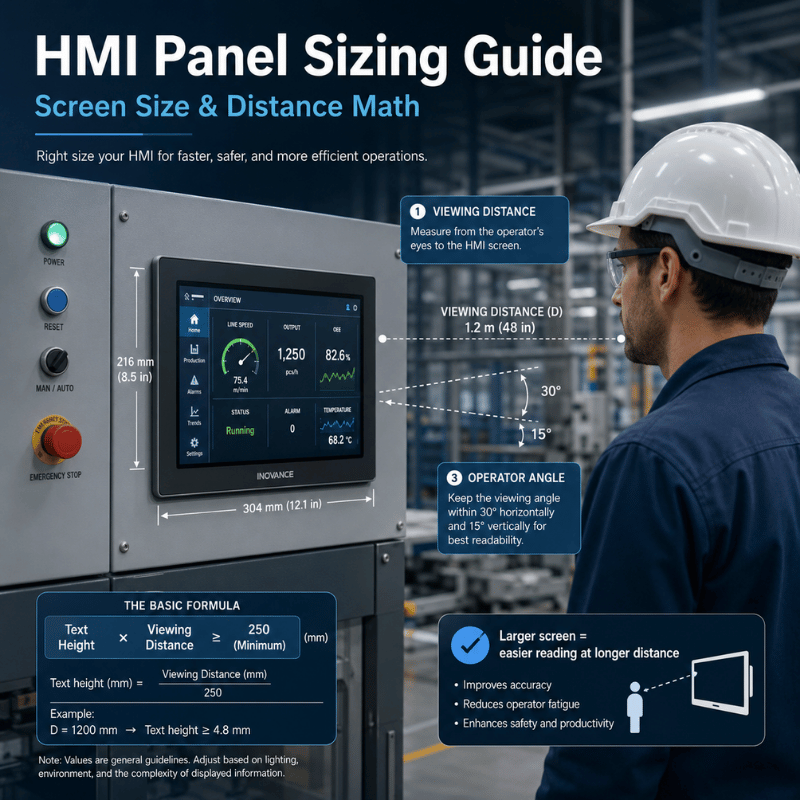 HMI Panel Sizing Guide: Screen Size & Distance Math – itrustbot