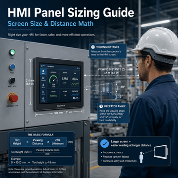 HMI Panel Sizing Guide: Screen Size & Distance Math