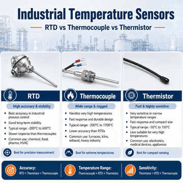 Industrial Temperature Sensors: RTD vs Thermocouple vs Thermistor