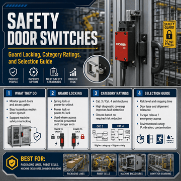 Safety Door Switches: Guard Locking, Category Ratings, and Selection Guide
