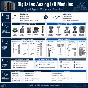 Digital vs Analog I/O Modules: Signal Types, Wiring, and Selection