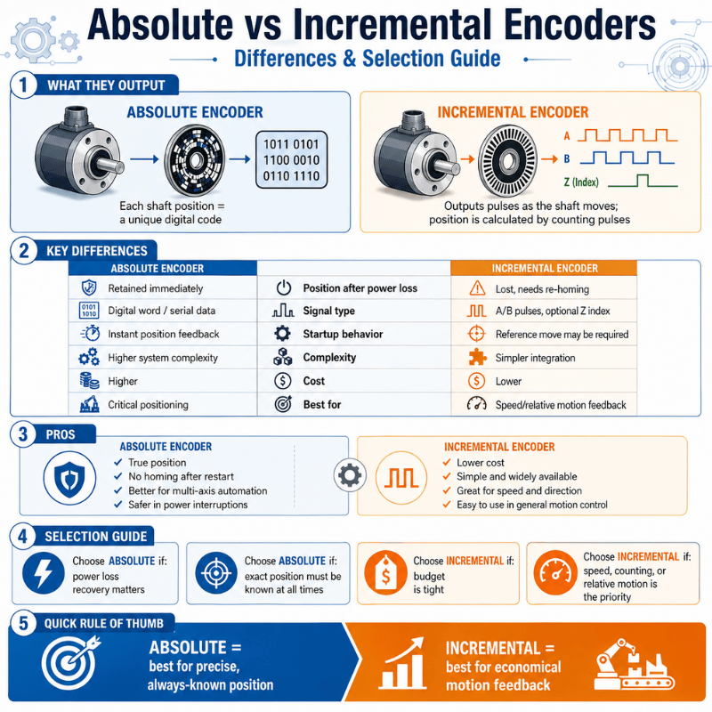 Absolute vs Incremental Encoders: Differences & Selection Guide – itrustbot