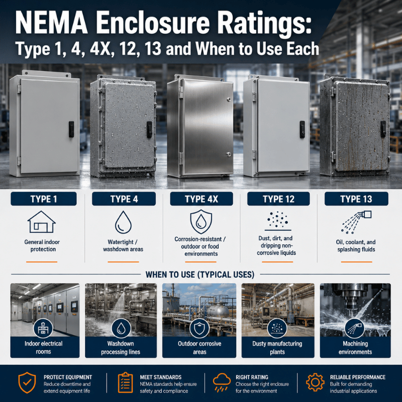NEMA Enclosure Ratings: Type 1, 4, 4X, 12, 13 and When to Use Each ...