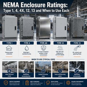 NEMA Enclosure Ratings: Type 1, 4, 4X, 12, 13 and When to Use Each